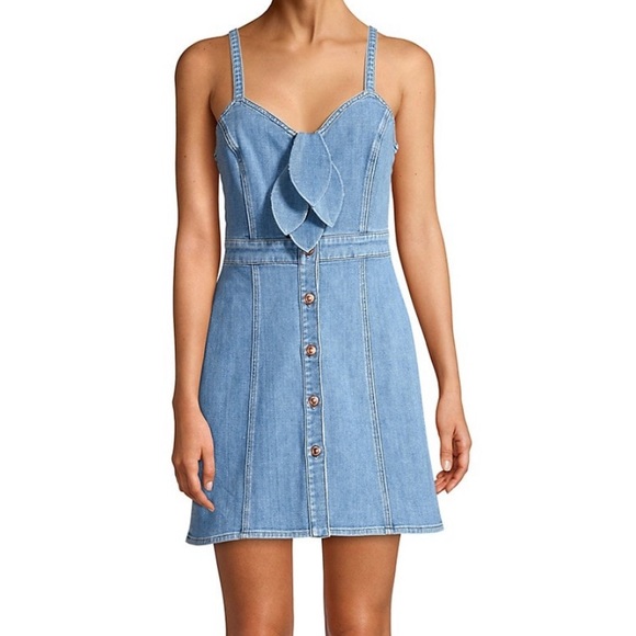 7 For All Mankind Dresses & Skirts - 7 FOR ALL MANKIND Double Bow Tie-Front Denim Dress